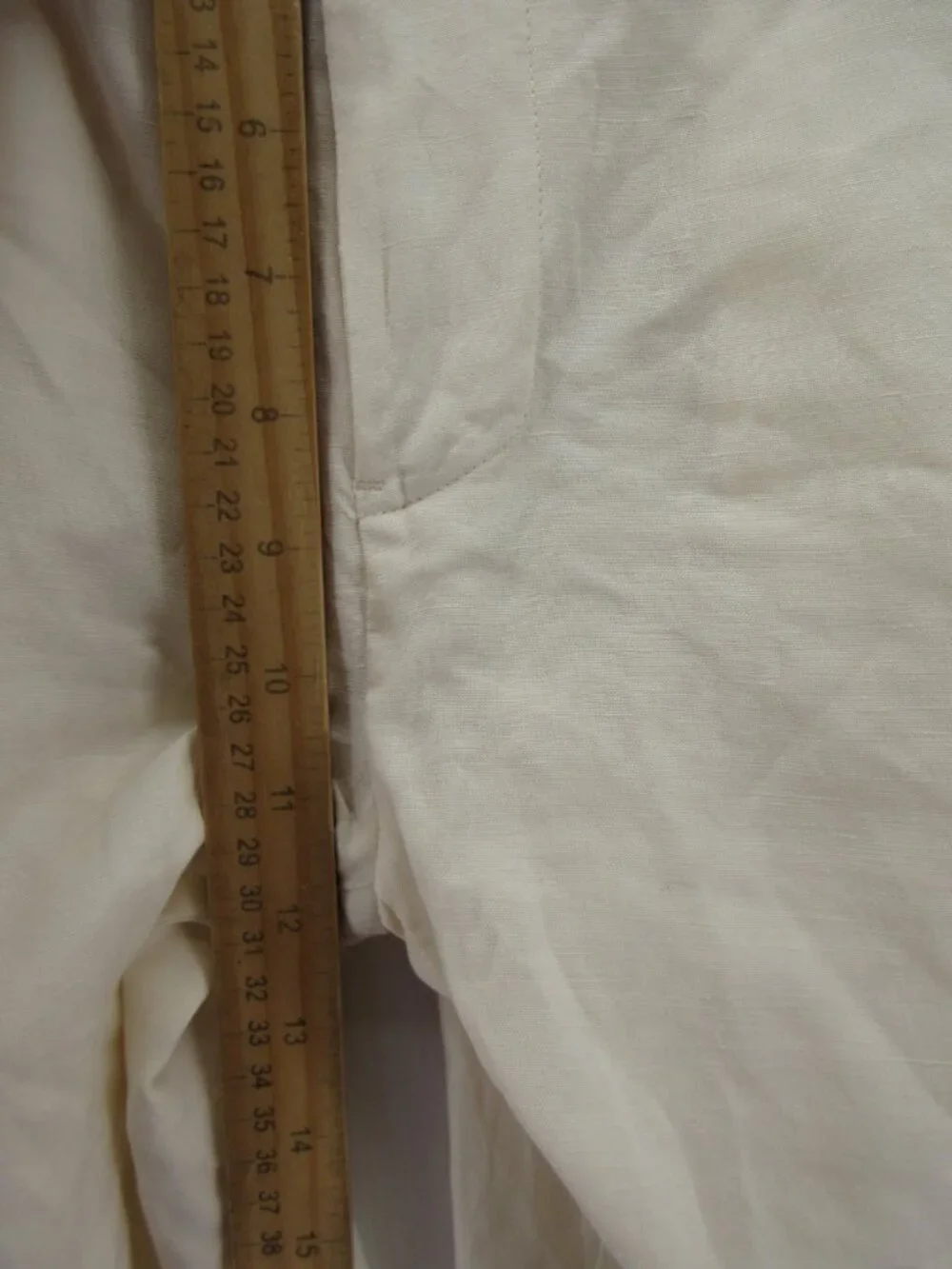 VINTAGE Ralph Lauren Polo Pants 38X27 Cream Linen Silk Trousers Y2K *